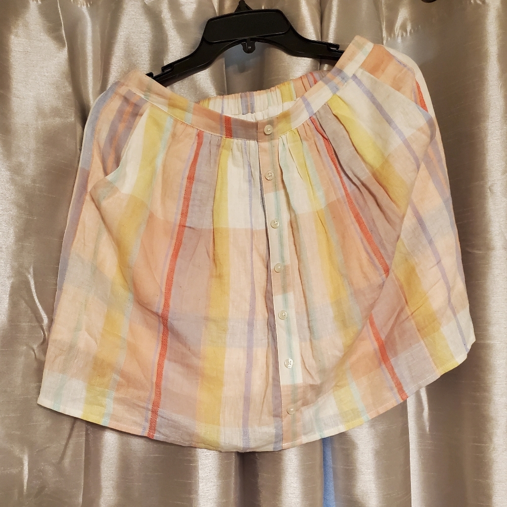 Copper Key Plaid Skirt